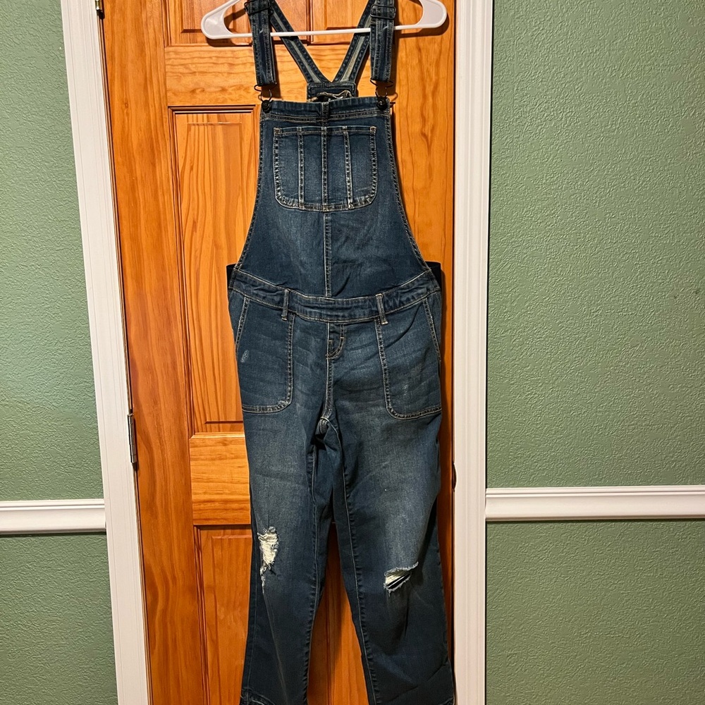 Indigo Blue Dark Blue Denim Maternity Overalls